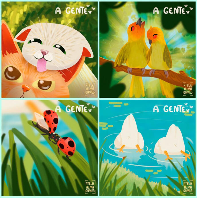 Prints "A gente"